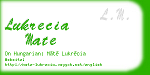 lukrecia mate business card